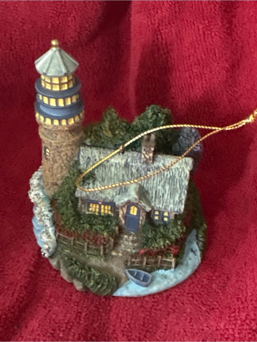 Thomas Kinkade  Stepping Stone Lighthouse Cottage Ornament Seaside Nautical